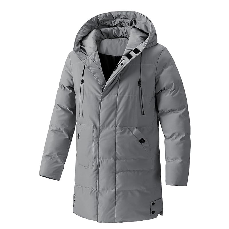wesoke Men's Mid-Length Down Jacket Warm Thick Winter Coat with Zipper Closure-picture-32