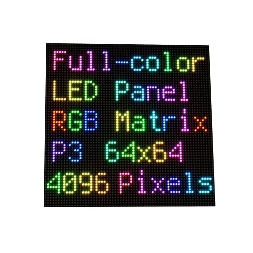 Pannello a matrice LED RGB a colori per Raspberry Pi e Ardui, passo 3mm, 64 × 64, 4096 LED RGB individuali, luminosità regolabile