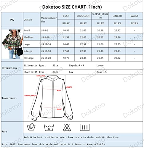 Dokotoo Womens Corduroy Button Down Shirts Boyfriend Long Sleeve Oversized Blouses Tops - Image 7