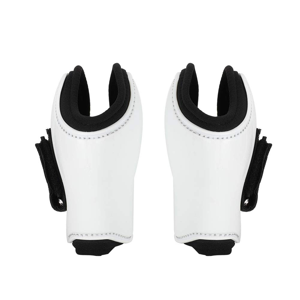 VGEBY Protecteur de Jambe de Cheval, 4 Pièces, Coque en PU Blanc Durable pour Sauter des Obstacles