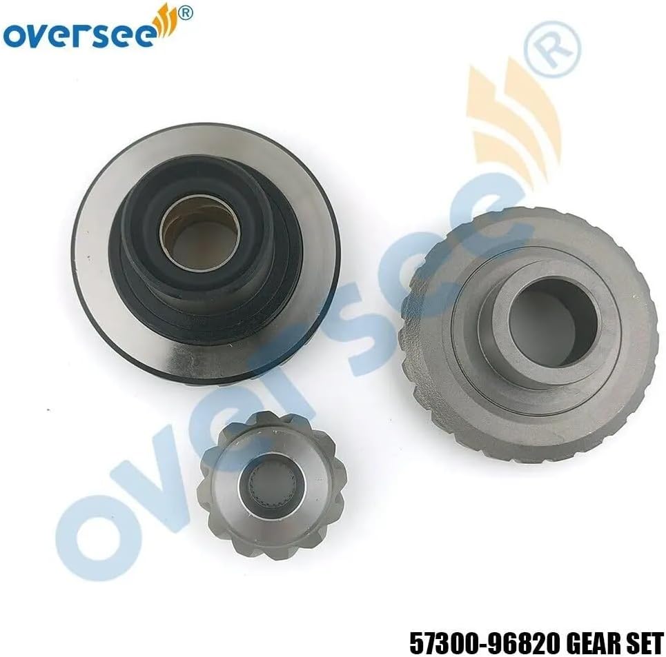 OVERSEE 57300-96820 Pinion/Gear Set for Suzuki Outboard Engine 4 Stroke DF150-175-200HP 12T/25T, metallochrome