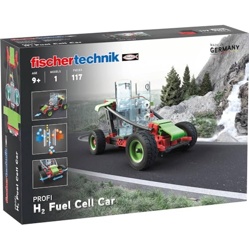 fischertechnik 559880 Profi H2 Fuel Cell Car – Bausatz für Kinder ab 9 Jahren, wasserstoffbetriebenes Fahrzeug zum Zusammenbauen, inkl. Motor & Brennstoffzelle, Schwarz