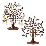 Bofanze 2 Pièces Arbre Présentoir à Bijoux Présentoir de Bijoux en Bois de Cerf Porte Boucle D'oreille Arbre Arbre à Bijoux en Bois Presentoir Collier pour Boucles D'oreilles, Colliers et Bracelets