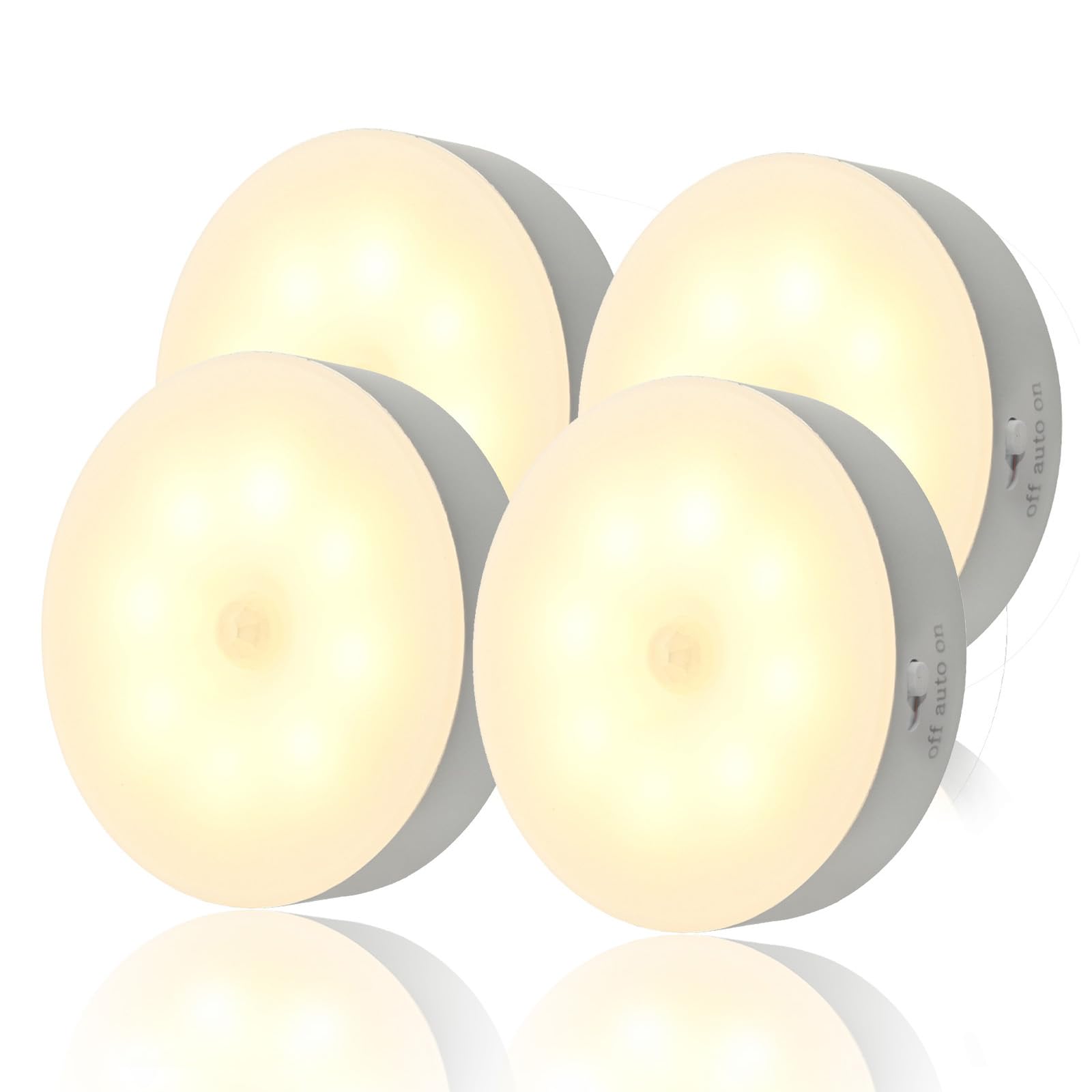 MEgegulo Motion Sensor Night Light, Warm White Indoor USB Rechargeable LED, Stair Magnetic lamp for Cupboard Hallway, Kitchen
