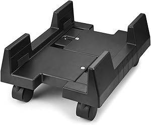 CPU Stand Mobile Desktop Tower Computer Floor Stand Rolling Caster Wheels,RayLove Adjustable Width Universal PC Computer Holder Cart with 4 Caster Wheels (Black)