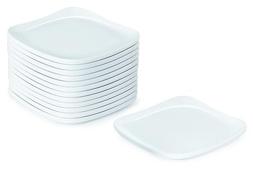 Miniatura 2 de G.E.T. CS-6115-W-EC - Plato cuadrado de 5 pulgadas, vajilla Siciliano, color blanco, grande (paquete de 4)