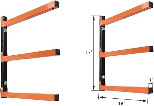 Miniatura 2 de Homydom Organizador de madera y estante de metal para almacenamiento de madera con soporte de pared de 3 niveles, paquete de 2
