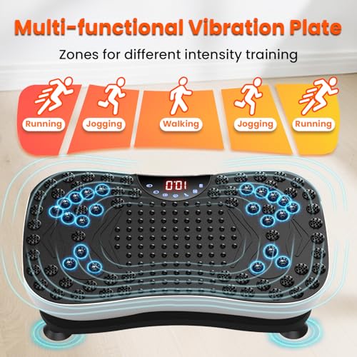 AXV Vibration Plate Fitness Platform Exercise Machine Vibrating Shaking Workout Full Body Shaker Vibrate Stand Shake Board Sport Gym Pad for Weight Loss Fat Burner for Women Men by AXV - Image 8