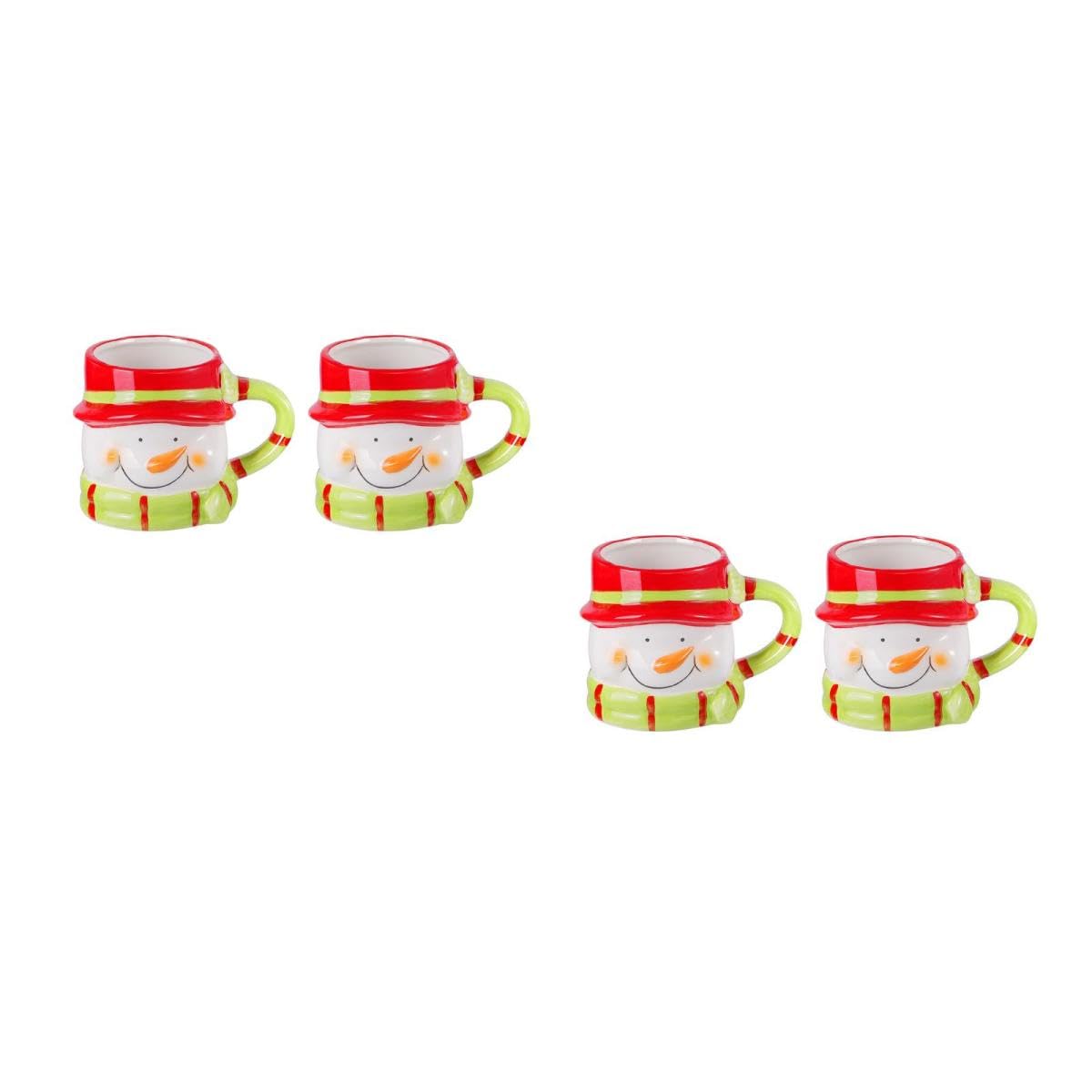 Cabilock 2 Juegos Taza De Porcelana Kiosko Nieve Tapa De Olla Sencilla Tapa Wok Ornamento Del Árbol De Navidad Verter Luces De Navidad Al Aire Doble Neto Cerámica 2 Piezas * 2