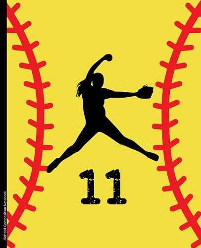 Softball Composition Notebook #11: Wide Ruled Softball Composition Notebook | 120 Pages, Softball Pitcher