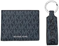 Michael Kors Men's Malone Slim Billfold Wallet & Key Fob Gift Set, Admiral/Pale Blue, One Size