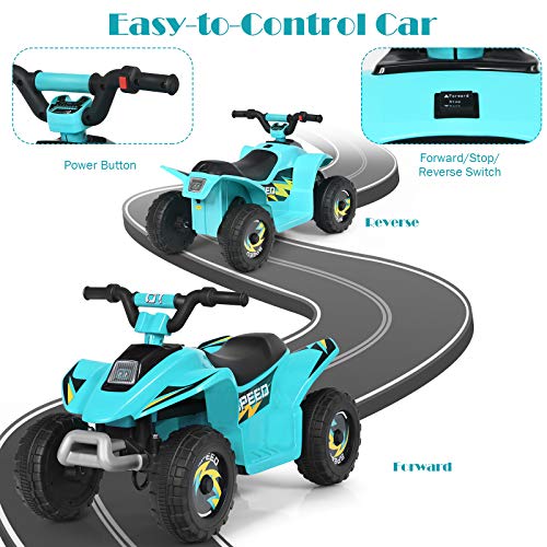 Image of HONEY JOY Ride On ATV, 6V Mini Off-Road Battery Powered Motorized Quad for Kids, Anti-Slip Wheels, RWD 4-Wheeler Electric Ride On Toy Car for Toddlers (Blue)