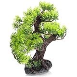 Hohopeti Landscaping Tree Fish Tank Decorations Aquarium Tree Fish Tank Fake Tree Fish Tank Ornament Fake Bonsai Tree Fish Tank Decorative Tree Greenery Green Tree Plant Resin