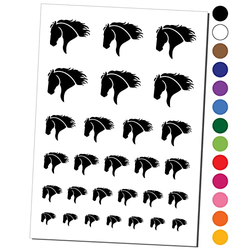 Wild Horse Head Mane Blowing Temporary Tattoo Water Resistant Fak...