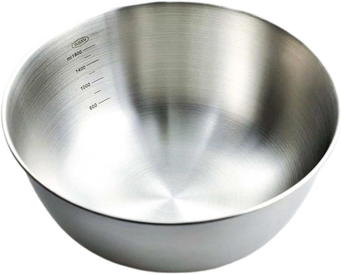 304 stainless steel cooking basin, thickened kneading dough, kitchen egg baking, salad mixing bowl, kitchen tools(22cm)
