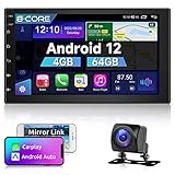 【Lettore Multimediale per Auto Multifunzione】 L'autoradio Android supporta i comandi al volante originali dell'auto. Il ricevitore stereo per auto nel cruscotto supporta l'uscita audio dell'amplificatore/sub-woofer. Supporta 2 ingressi usb, ingresso Dash CAM, supporto DAB+ e connessione OBD. Supporta la visualizzazione a doppio schermo. Viene fornito con una telecamera posteriore per la visione notturna con sensore di immagini AHD