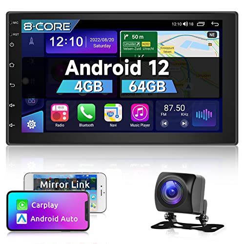 【Lettore Multimediale per Auto Multifunzione】 L'autoradio Android supporta i comandi al volante originali dell'auto. Il ricevitore stereo per auto nel cruscotto supporta l'uscita audio dell'amplificatore/sub-woofer. Supporta 2 ingressi usb, ingresso Dash CAM, supporto DAB+ e connessione OBD. Supporta la visualizzazione a doppio schermo. Viene fornito con una telecamera posteriore per la visione notturna con sensore di immagini AHD