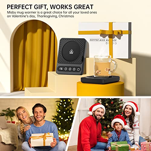 Misby Coffee Mug Warmer, Coffee Warmer For Desk With 6 Temp Settings, 8H Auto Shut Off Coffee Cup Warmer 12H Timer, Smart Coffee Warmer Plate Keeps Hot, Fresh For Coffee, Tea, Milk, Beverage,Black #TOP5