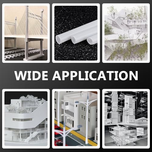 OLYCRAFT 30 Stück ABS Kunststoff Rundrohre 25cm Länge Weißes Modellrohr Kunststoff Dübelstangen 1-1.6mm Innendurchmesser 2mm Außendurchmesser Runde Hohlrohrstangen