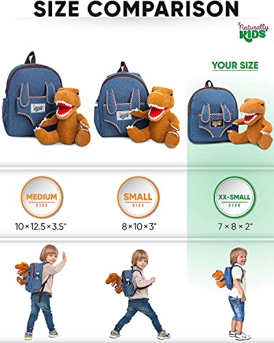 image for Naturally KIDS Mini Backpack for Kids w Dinosaur Toy, Mini Backpack fo