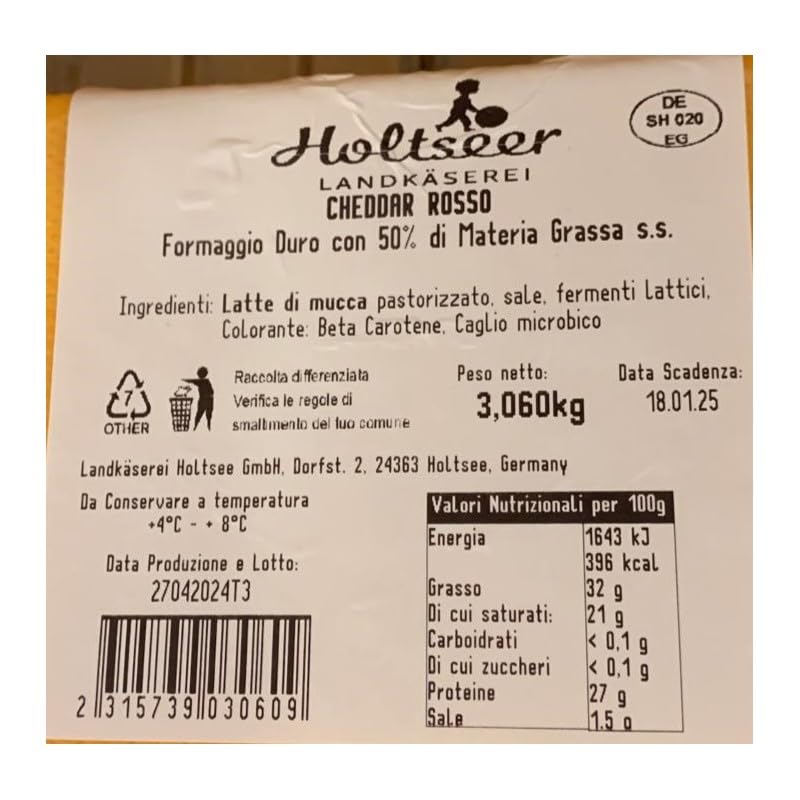 Holtseer Cheddar rosso 3 Kg circa.