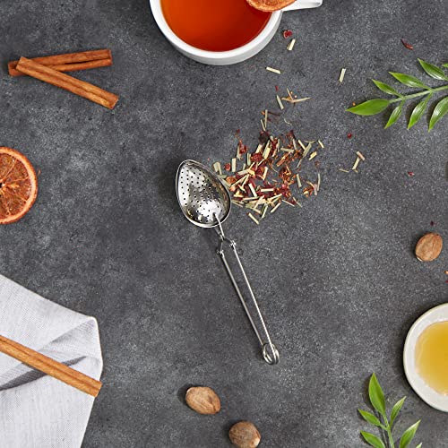 Rsvp International Endurance Collection Loose Tea Infuser Spoon, 18/8 Stainless Steel, Dishwasher Safe, 6.25" Length #TOP1