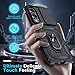 Janmitta Compatible with Samsung Galaxy S25 Edge Case Built in Slide Camera Lens Cover+Screen Protector+Finger Ring Holder Kickstand,Heavy Duty Shockproof Full Body Phone Cover,2025 Black