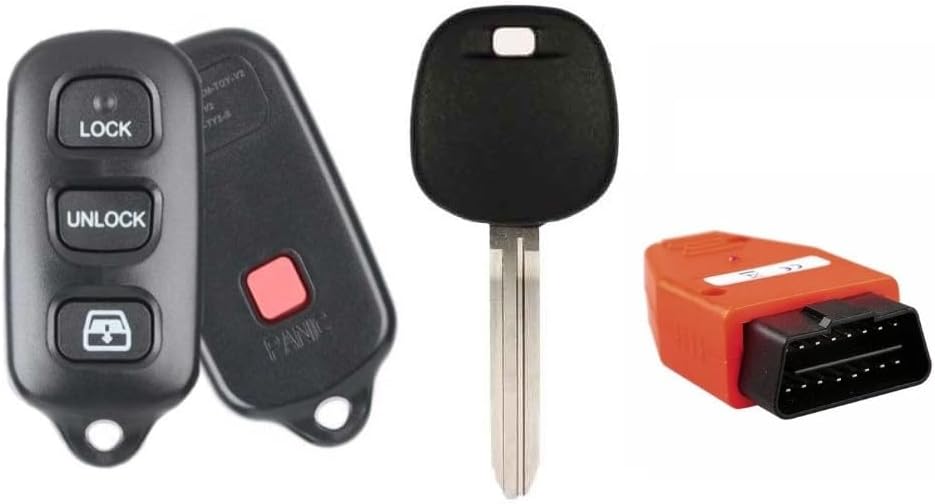 4 Button Remote Keyless Entry + Transponder Key DOT 44D for Toyota 4Runner 2003-2009 FCC ID: HYQ12BBX IC: 1551A-12BBX + Programmer