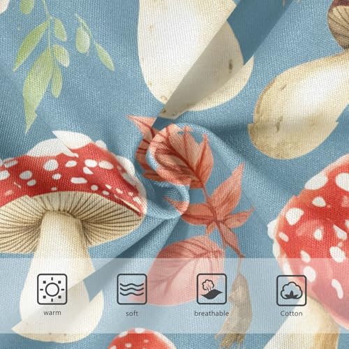 Mushrooms Leaves Gray Blue Toddler Underwear Custom 2t Cotton Little Girl Panties Fun Print Kids Briefs Undies3