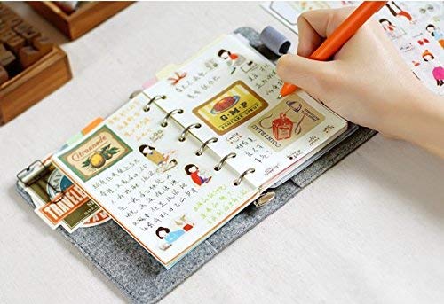 Harphia A7 Dotted Design Planner Refill 6 Holes Notebook Binder Refills, A7 Dot Matrix Planner Inserts for Filofax 100gsm Paper Pocket Size, 4.84 x 3.23