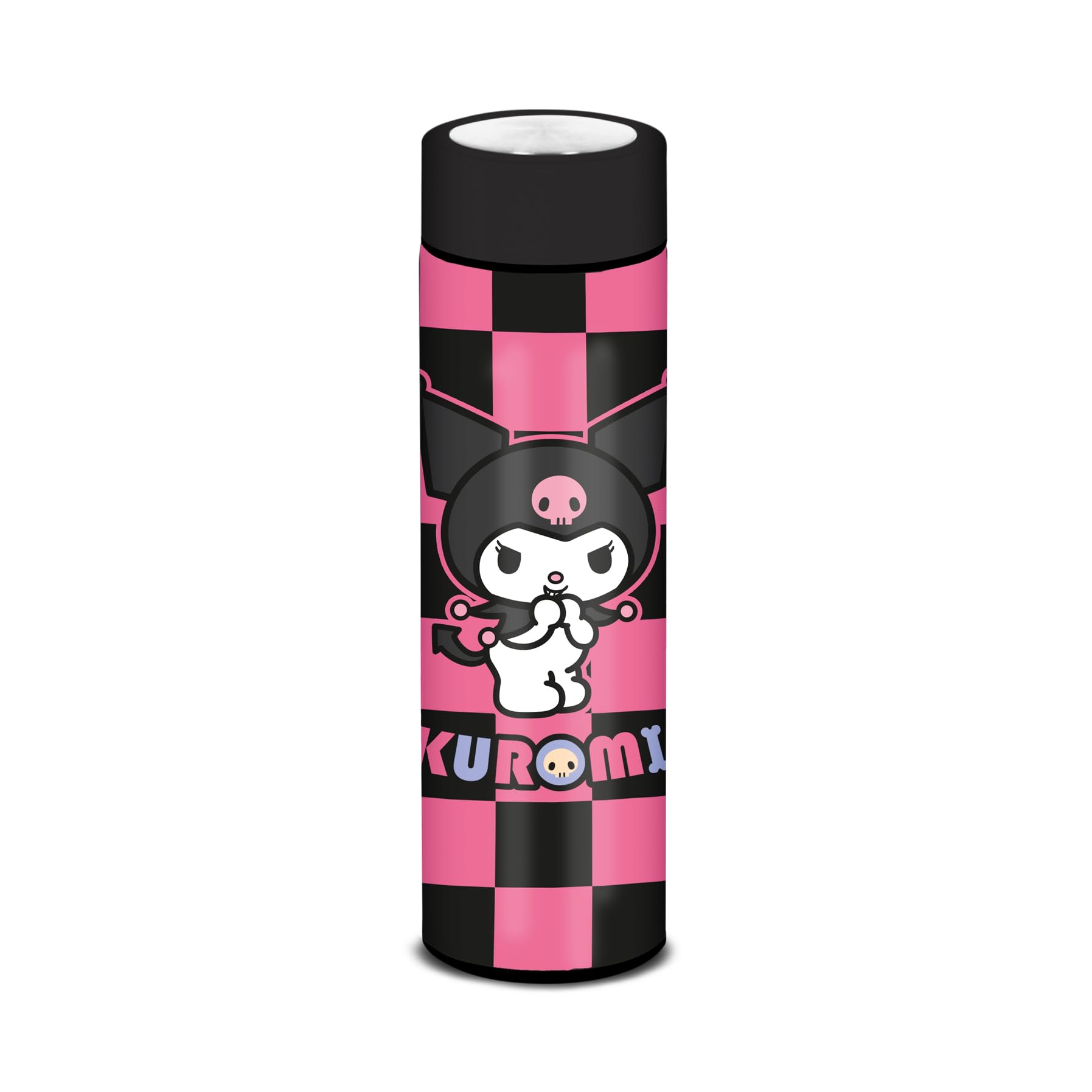 Hello Kitty Kuromi Black Kuromi Chess-Block Smart Bottle, Black, 500 Ml