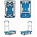 TOMYEUS Platform Trolley Platform Truck with Durable Plastic Panel Adjustable Handle for Baggage Parcel Moving Transport Foldable Hand and Wheels Push Cart Trolley on Wheels (Color : Blue)