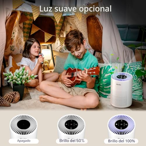 Miniatura 6 de Aircillin Purificador De Aire Hepa, Air Purifier Con Aromaterapia, 6w, Purificador Aire Elimina 99,97 De Alergia Polen Olor Y Caspa De Mascota, Humo, 23db, Temporizador, Luz Nocturna Ap070a