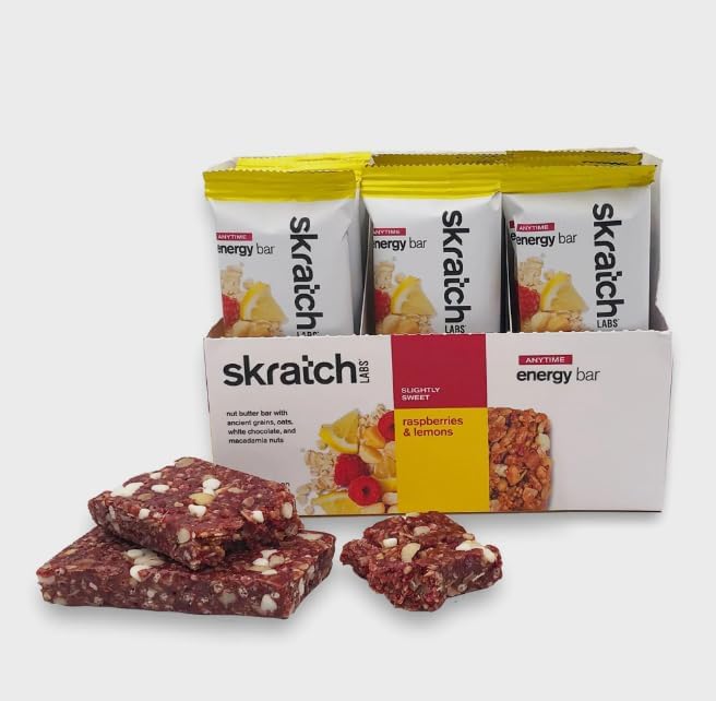 SKRATCH LABS Energy Bar | Raspberry + Lemon (12 pack) | Plant Based Healthy Snack | Low Sugar - 4g Protein | non-gmo, gluten free, soy free, vegan, kosher image 6 of 12 B07MWRK42Q