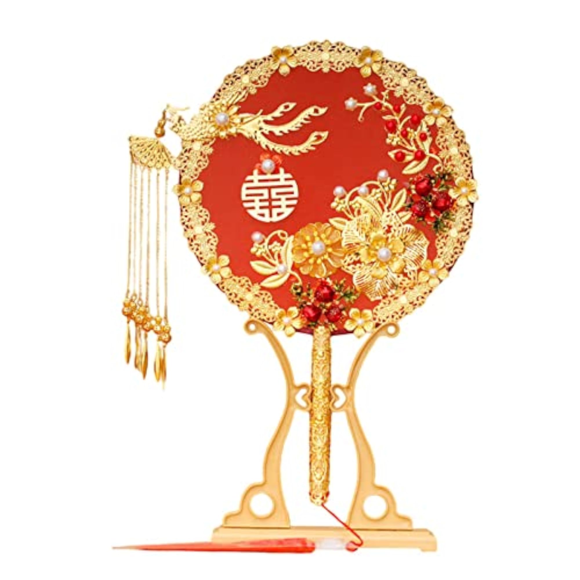 Wedding Bride Chinese Style Hand Fan for Home Decor