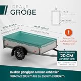 CargoVA® Intelligentes Anhängernetz 2,3x2,3M [DEKRA Geprüft] - Pritschennetz mit Gummiseil und Eckenmarkierung - zur perfekten Ladungssicherung