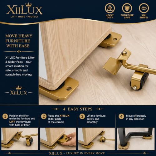 X11LUX - Furniture Moving, Lifting, Mini Tool Set, 360° Swivel Wheels, Lifter for Sofa, Cabinet, Washing Machine Appliances, Easy Moving Small Tool, Must Have for Home, Best for Hard Floor, by Generic - Used condition - Image 3