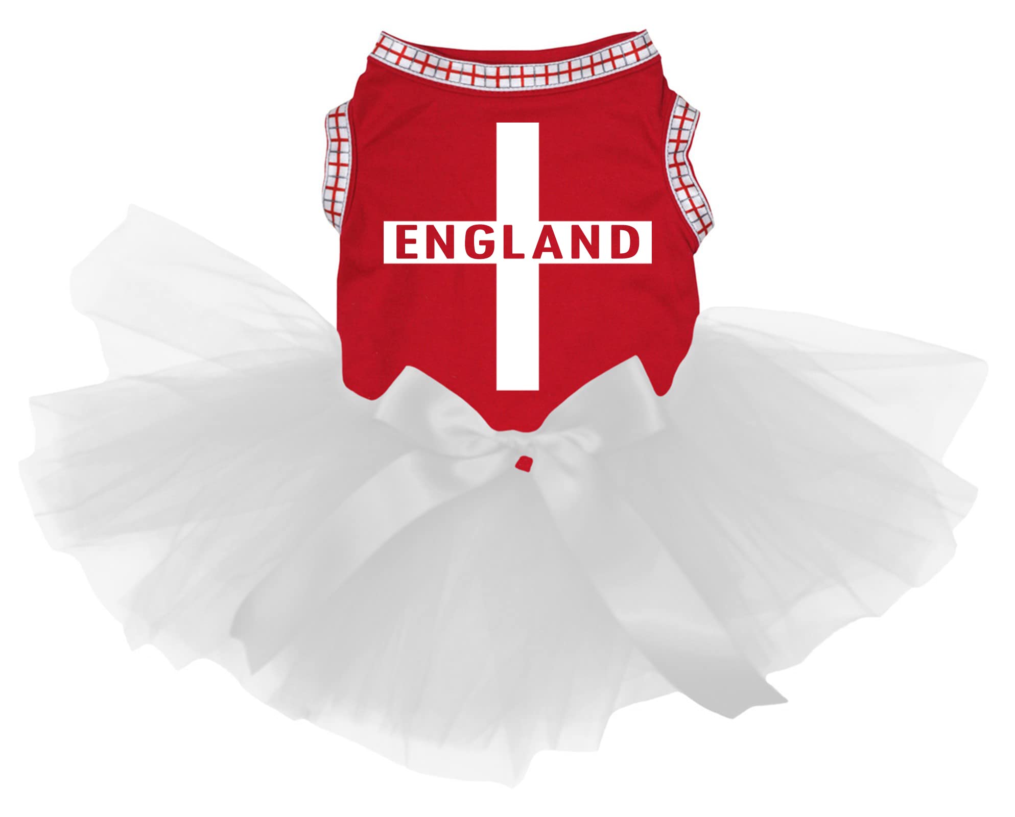 Petitebelle England Cross Puppy Dog Dress (Red/White, XXX-Large) — image 1