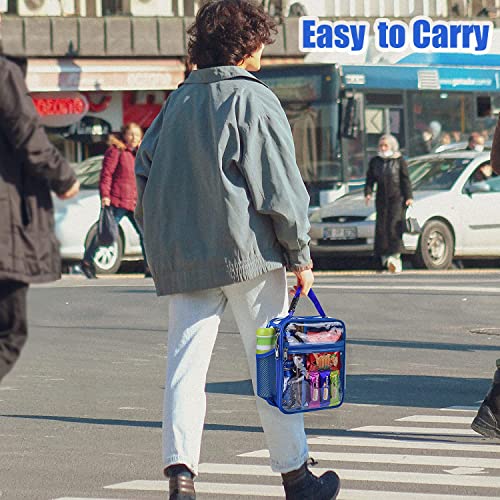 Oraben Clear Lunch Bag,Multi-Purpose Lunch Bag Transparent Lunch Bag Portable Lunch Bag,Lunch Box For Men, Adults, Women, Children (Blue) #TOP5