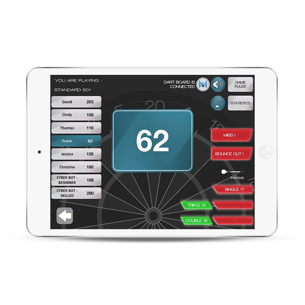 Carromco 94014 bersaglio per freccette elettronico APP Turbo Charger