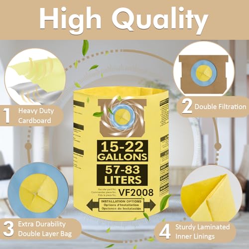 10 Pack 15-22 Gallon Vacuum Bags Compatible with Shop Vac Bags 15-22 Gallon by Yonice - Used condition - Image 3