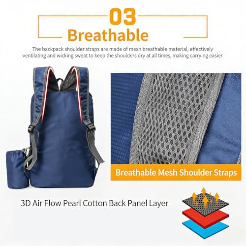 Mochila ligera plegable con exterior resistente al agua miniatura 5
