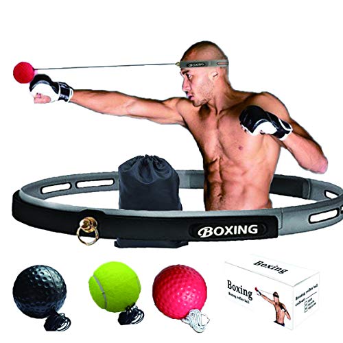 Bola de boxeo en cuerda, Bola de Velocidad Reflex, 3 Nivel de Dificultad Equipo de Boxeo de Bola de Boxeo para Entrenamiento, Bola de Golpe de Boxeo, Para Entrenamiento de Velocidad de Regalo(3 Bolas)