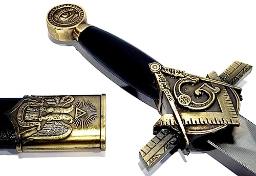 Mini Espada Medieval Maçonica Regua E Compaço 22224