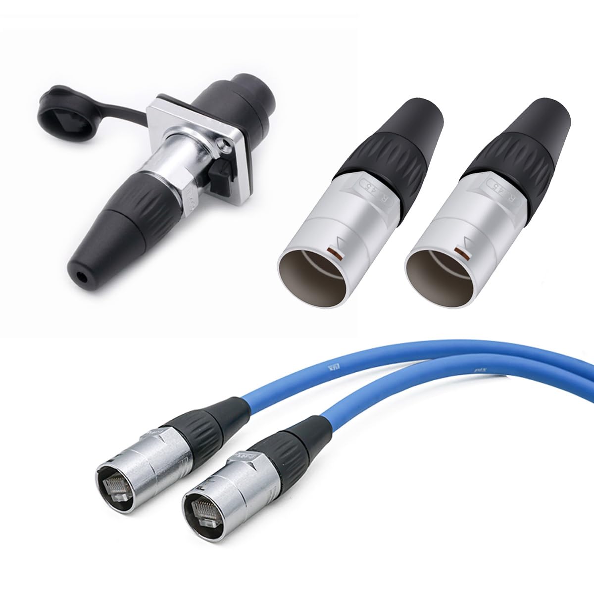 10-Pack IP65 Waterproof RJ45 Connectors - Shielded Ethernet Panel Mount