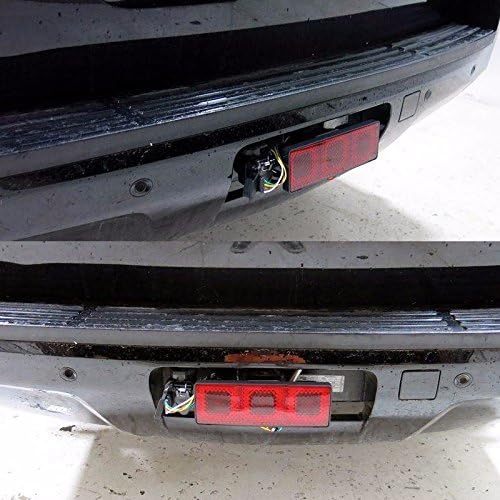Light-Up Rectangular Trailer Hitch Receiver Cover Brake Tail Turn Light 3-in-1- fits 2" Hitches