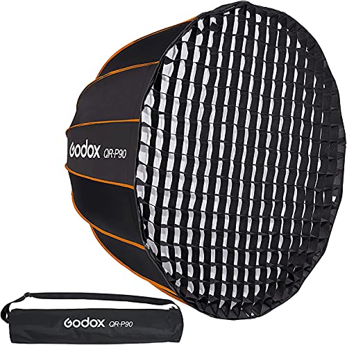 Godox QR-P90 90cm �\�t�g�{�b�N�X �O���b�h�t�� �܂肽���� �{�E�G���X�}�E���g �p���{���b�N�\�t�g�{�b�N�X �N�C�b�N�Z�b�g�\�t�g Godox SL-60W VL150 UL150 SL150II SZ150R�ȂǑΉ�