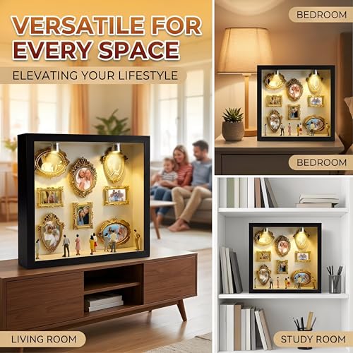 DIY Mini Museum Bilderrahmen, Mini Menschen Bilderrahmen Vintage zum Befüllen, Museum Silhouette Box DIY Set Fotogeschenke für Sie & Ihn Jahrestag Geschenke