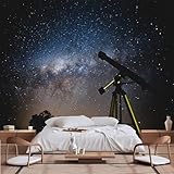 Lcythiazole Tamaño personalizable, despegar y pegar, papel pintado de cielo estrellado, mural fotográfico de cielo estrellado de alta definición para sala de estar, dormitorio, habitación de los niños