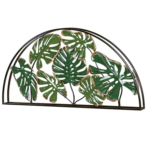 Touch of Class Tropic Monstera Leaves Arched Wall Art -